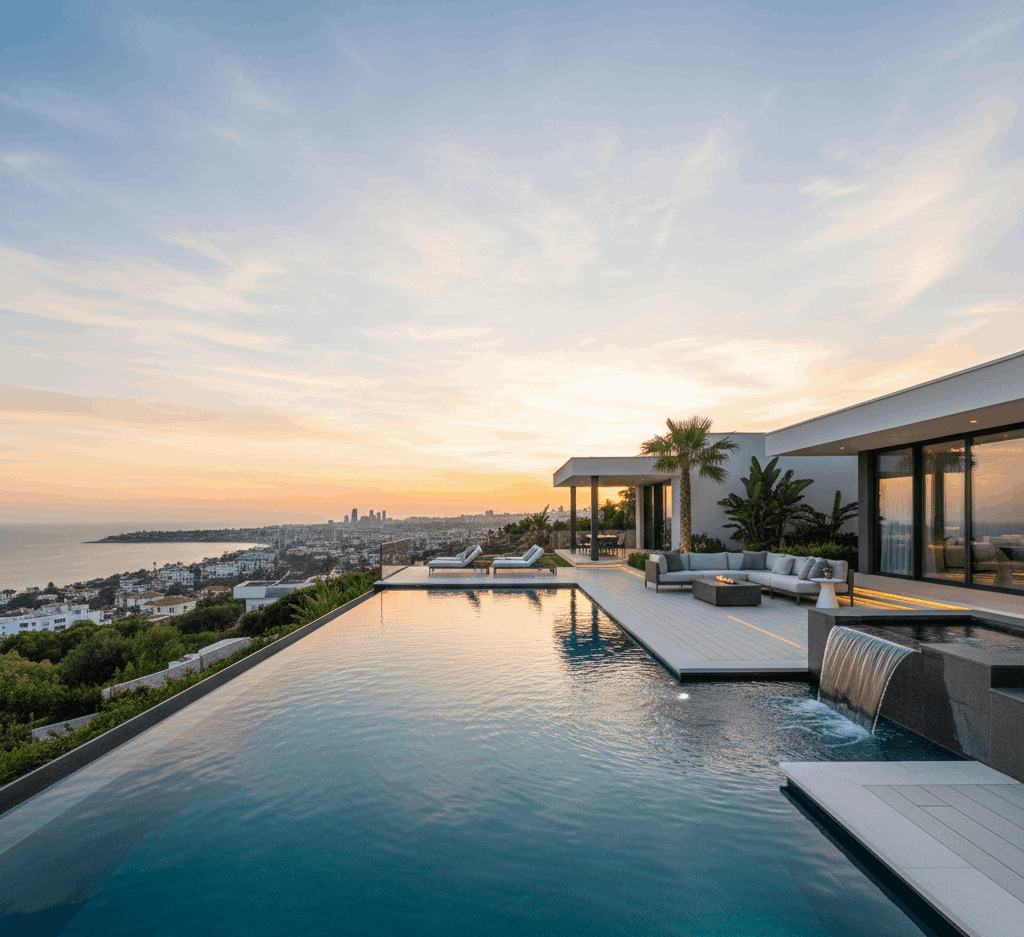 Modern villa tipi havuz tasarımı, Fonksiyonel villa havuzu çözümleri, Şık ve estetik villa havuz projeleri