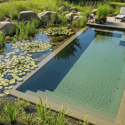 Biyolojik eko gölet, doğal gölet, yüzme göleti, doğal su arıtma, sürdürülebilir havuz, kimyasalsız havuz, biyolojik filtrasyon, su bitkileri, geomembran, doğal peyzaj, gölet tasarımı, eko sistem, biyolojik çeşitlilik, düşük bakım maliyeti, su kalitesi, oksijen üretici bitkiler, besin emici bitkiler, filtre bitkileri, doğal taş, çakıl filtre, su pompası, yüzey sıyırıcı, gölet bakımı, ruhsat.